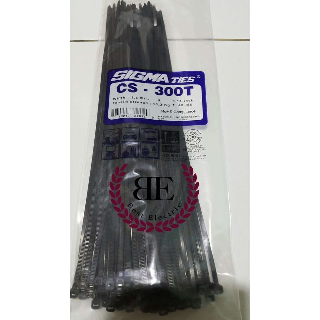 

new !!! Kabel Ties / Kabel Tis / Cable Tie CS 300 T HITAM 30 cm SIGMA CS300T murah