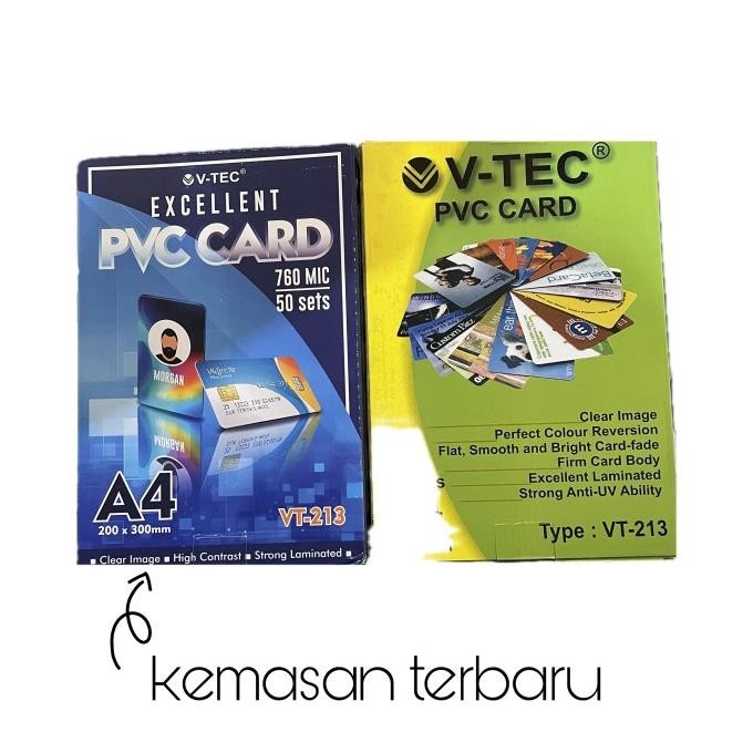 

new !!! PVC ID CARD VTEC 50 SET / BAHAN ID CARD 500 KARTU murah