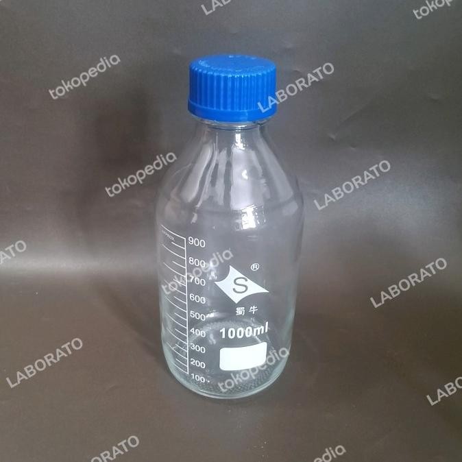 BOTOL SAMPEL 1000ML BENING LAB SAMPLE BOTTLE CLEAR 1000 ML 1L