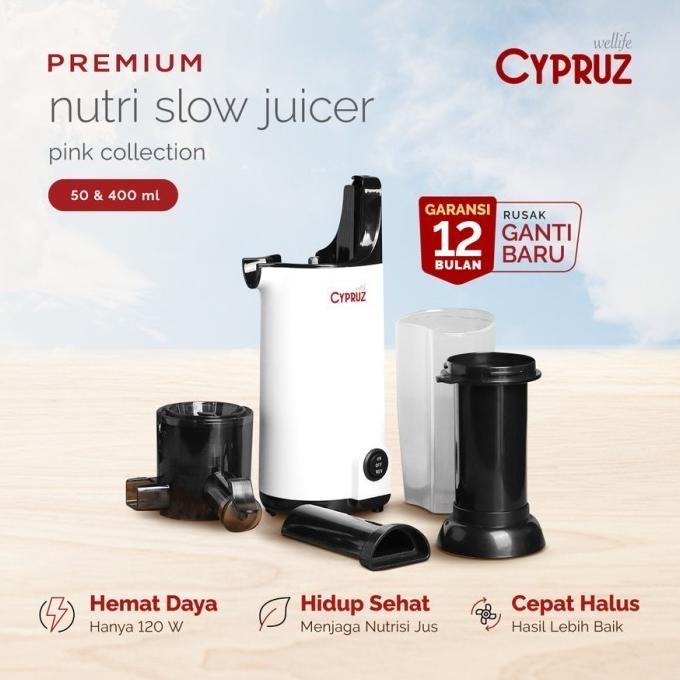 cypruz slow juicer pemeras buah dan sayur listrik jr1000- mini slow juicer