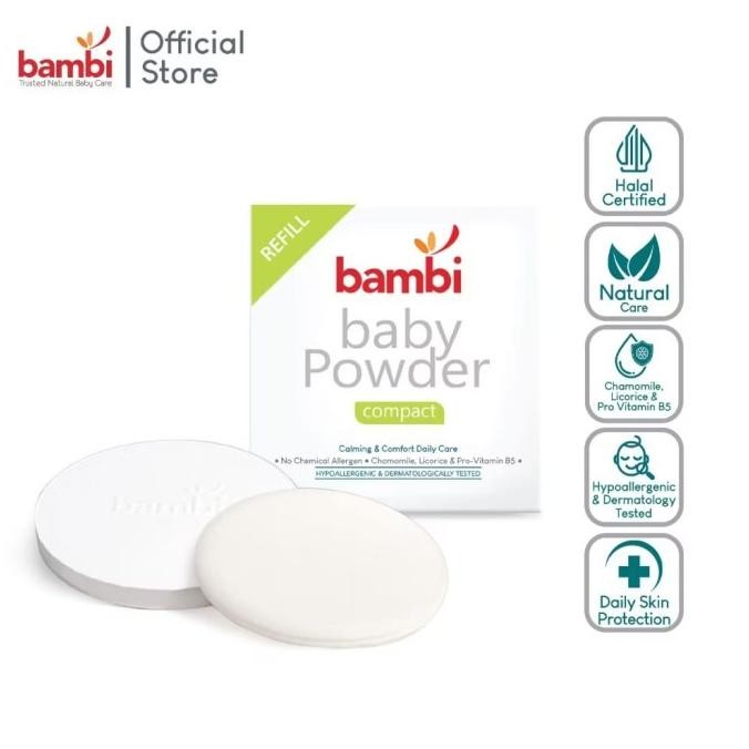Original Bambi Bedak Padat Reffill - Bedak Bayi Refil Bambi - Baby Powder Bambi
