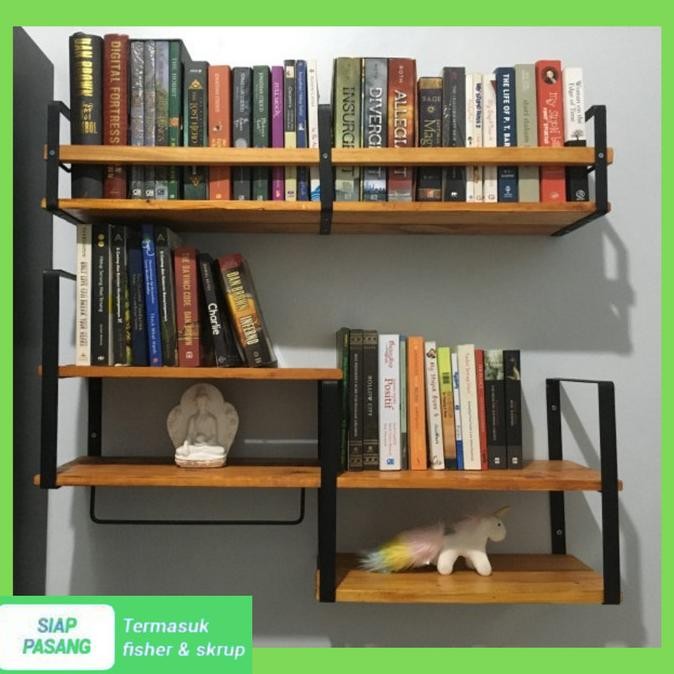 Rak Buku Besi Dinding Susun Rak Dinding Minimalis Rak Buku Besi