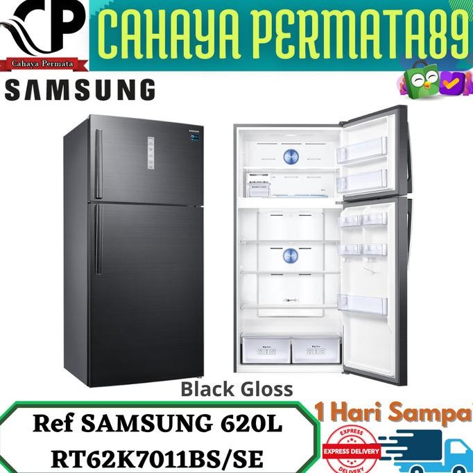 samsung rt62k7011bs kulkas 2 pintu jumbo 620l twin cooling plus rt62