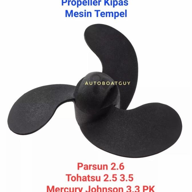 """] Propeller Kipas Mesin Tempel Tohatsu 2.5 3.5 Mercury Johnson 3.3 PK ( 7.4 x 5.7 )