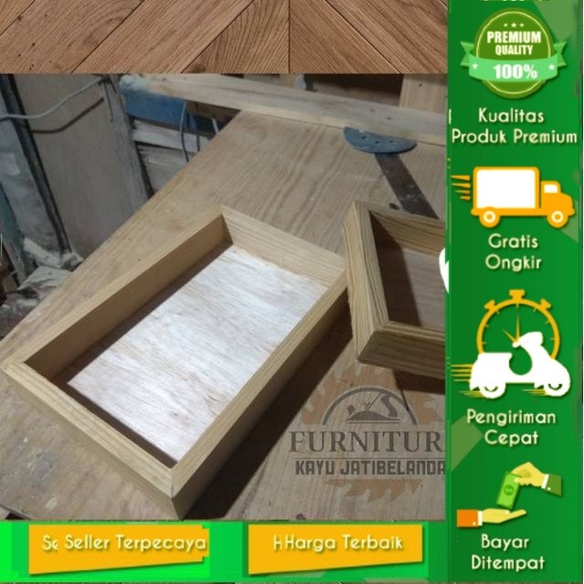 Kotak hantaran / seserahan tray nampan kayu jati belanda