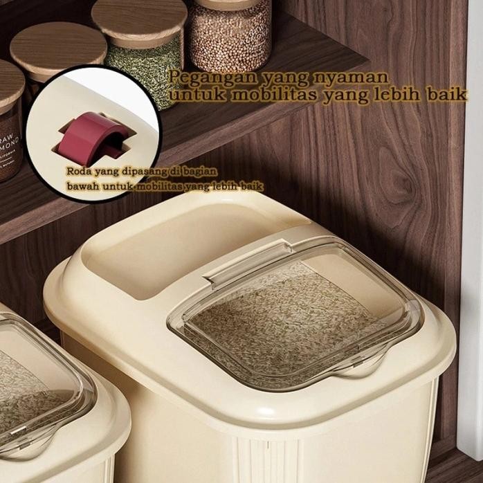 

Terlaris Ready Stock Rice Box Storage Penyimpanan Beras Tempat Beras Kotak Penyimpanan Kacang Tepung Makanan / Storage Organizer Besar 5Kg 10Kg 15Kg