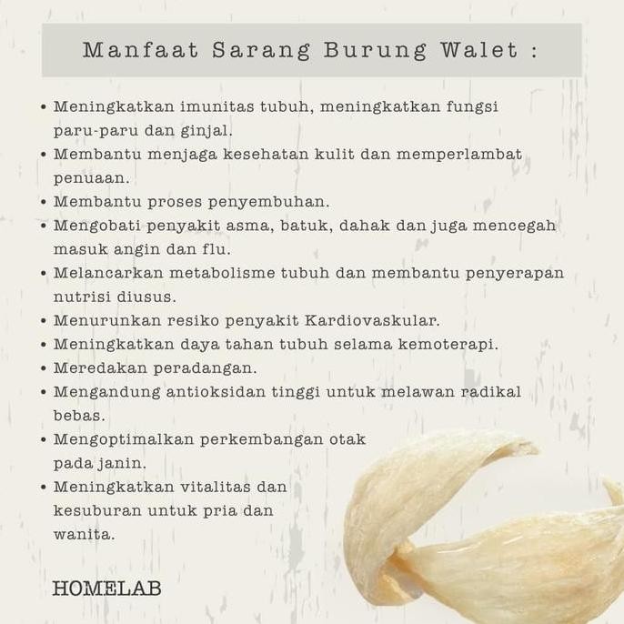 

Sarang Burung Walet / Bird Nest 100% Asli Original Dan Terlaris