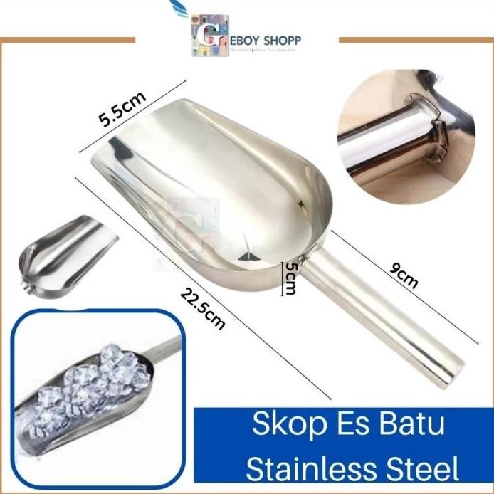 

Terlaris Sendok Sekop Skop Es Batu Serok Tepung Beras Biji Stainless Steel