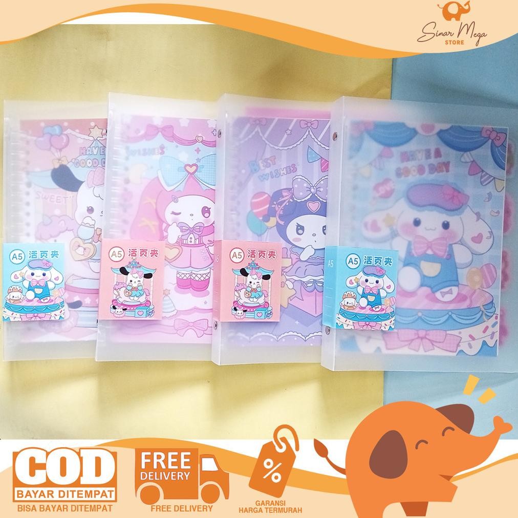 

VE29 vf-52 Fancy Binder A5 Motif Sanrio ZH-2518-3 Kuromi Cinnamoroll Melody Pochacco Lotso Premium Berkualitas