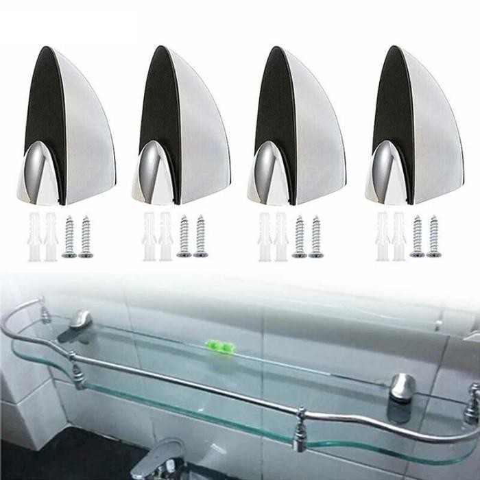 Penjepit Ambalan Kayu Kaca 2Pcs Penjepit Kaca Stainless Ambalan Sirip Hiu