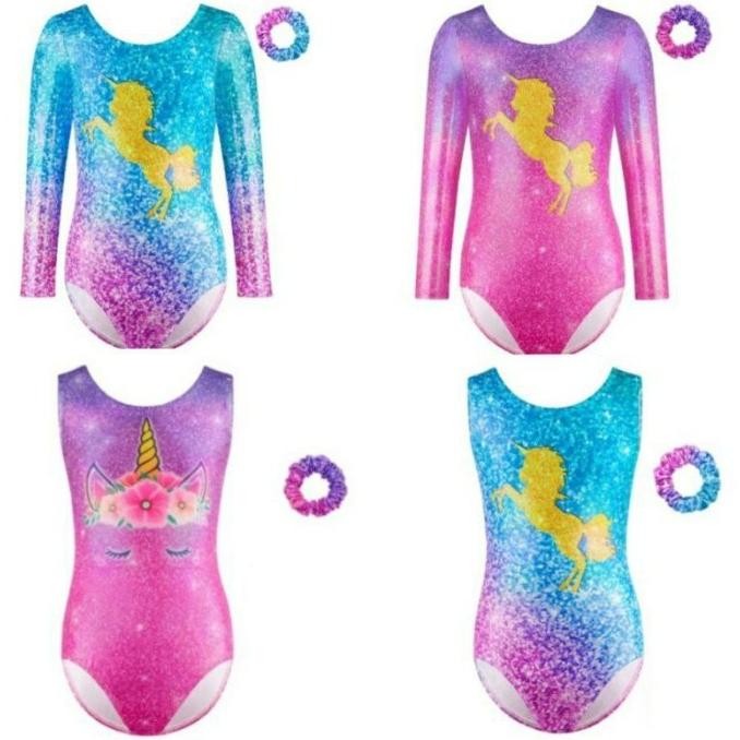 Terlaris Leotard Gymnastic Lengan Panjang Senam Anak 7 8 9 10 12 tahun SALE
