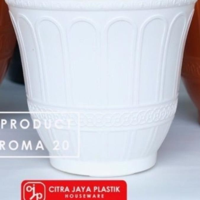 POT ROMA UKURAN 30 CM WARNA PUTIH TANAMAN BUNGA MERK CJP