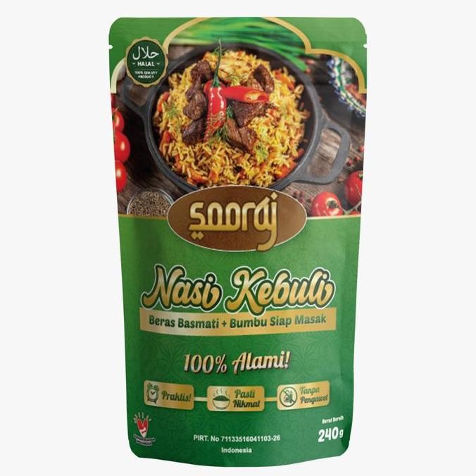 

Sooraj Nasi Kebuli Instant 240gr Beras Basmati+Bumbu Siap Masak-HALAL Instan Rice