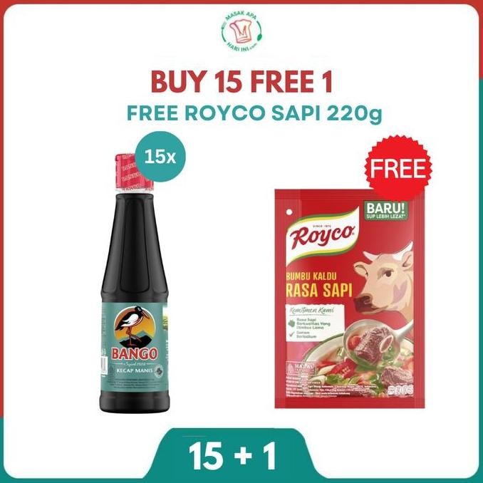 

Terbaru [FREE Royco Sapi 220g] Bango Kecap Manis Botol 135Ml Isi 15
