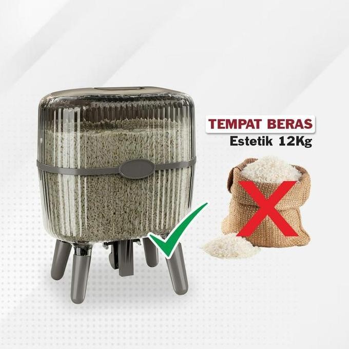 

Terlaris Rice Box Storage Dispenser Beras 12Kg Tempat Beras Estetik / Kotak Penyimpanan Makanan Kacang Tepung Multifungsi / Wadah Beras Hi C841