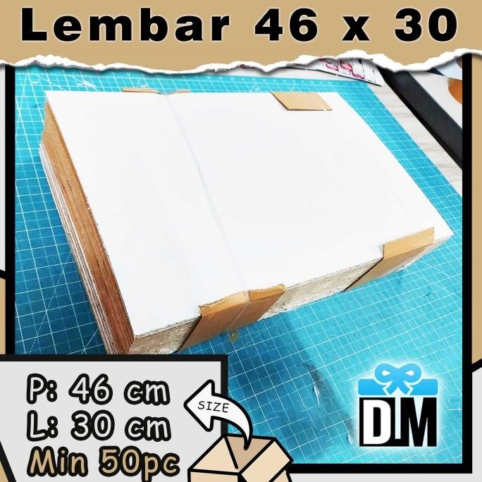BEBAS ONGKIR - Kardus Lembaran 46 x 30 cm Eflute White Craft Kraft Lembaran Kertas