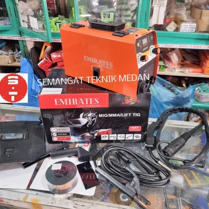 Mesin Trafo Las Mig Migi Tanpa Gas Co2 120 A 120A Kawat Set Emirates New Stok