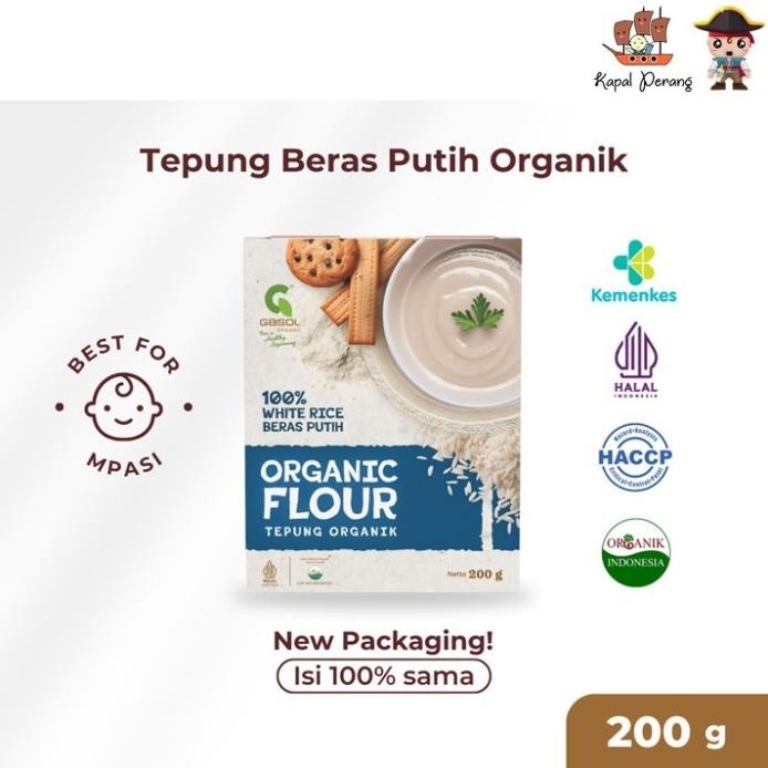 

Terlaris Gasol Tepung Beras Putih Organik Makanan Bayi Mpasi 200Gr