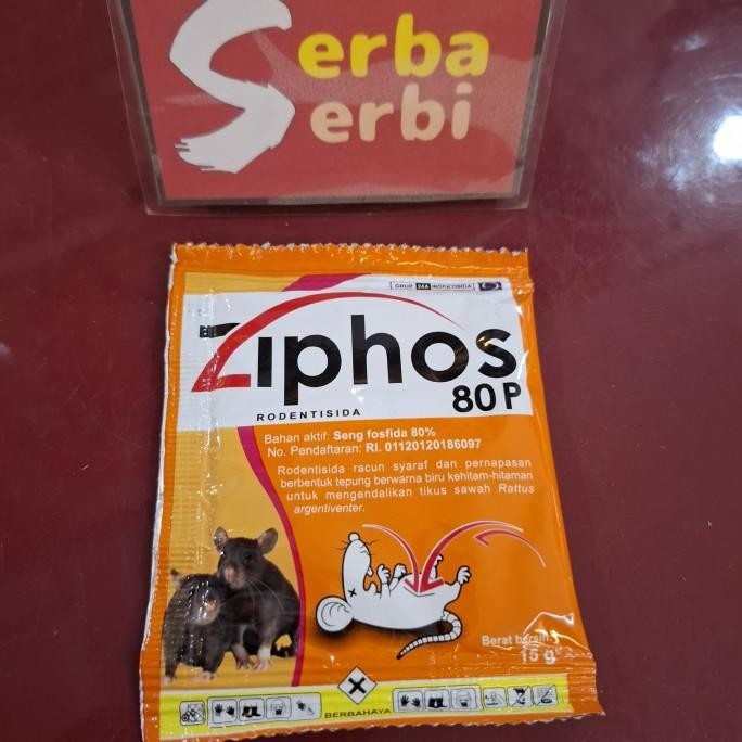 

Terlaris Bubuk Beras Tepung Racun Pengendali Hama Tikus Ziphos80P 15Gr