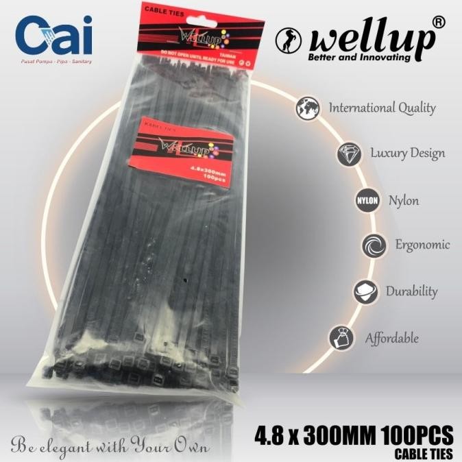 

<<<<<] KABEL TIES 30CM HITAM - RIPET - WELLUP - HITAM