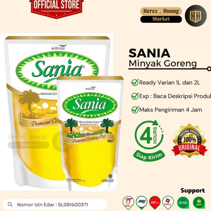 

EXP LAMA MINYAK GORENG / MINYAK MASAKAN SANIA 2 LITER / 1 LITER PER DUS