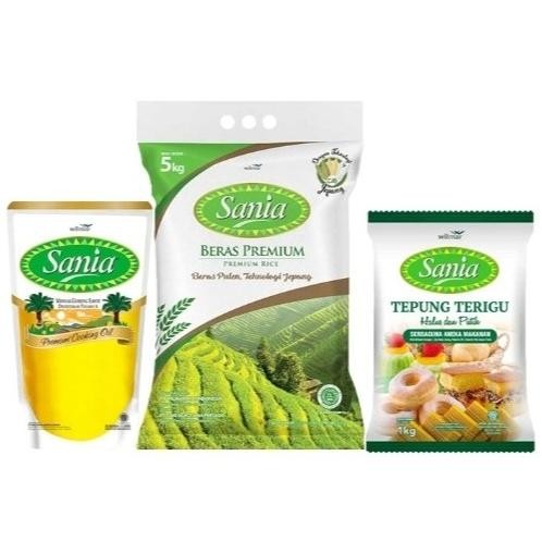 

Terlaris Paket Sania Minyak Goreng 1L, Tepung Terigu 1Kg, Beras Premium 5 Kg