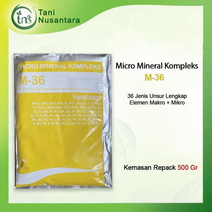 

Terlaris Pupuk Tanaman Organik Micro Mineral Kompleks M-36 Kemasan 500Gr