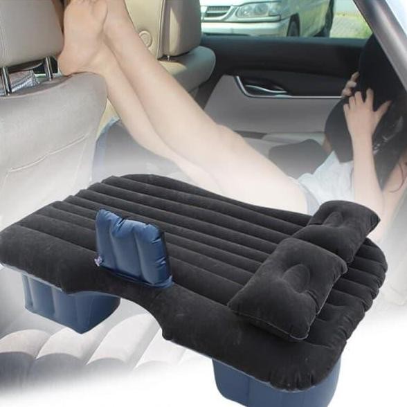 Matras / Kasur Angin Anak Warna Hitam Bahan PVC Beludru / Tilam Mobil ICAN