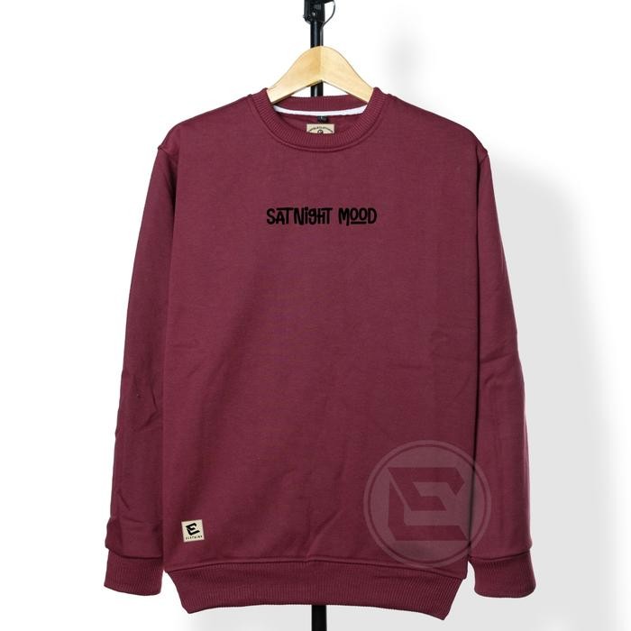 Erfolg Clothing Sweater Crewneck Pria Distro Lokal Branded Warna Burgandy Sweatshirt Cardigan