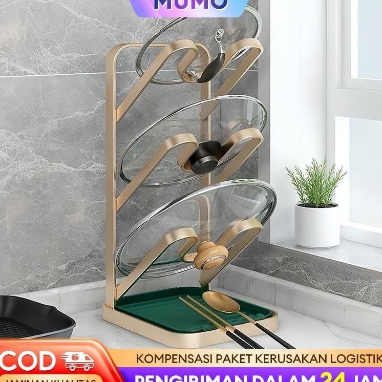 Rak Dapur Stainless Steel Rak Tutup Panci Rak Gantung Panci Berkualitas