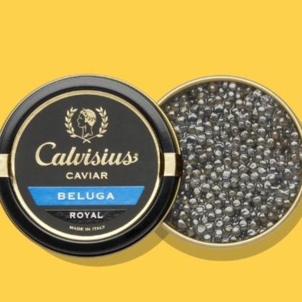 STOK TERBATAS BELUGA STURGEON CAVIAR CALVISIUS BELUGA ROYAL - TELUR IKAN 25 GRAM
