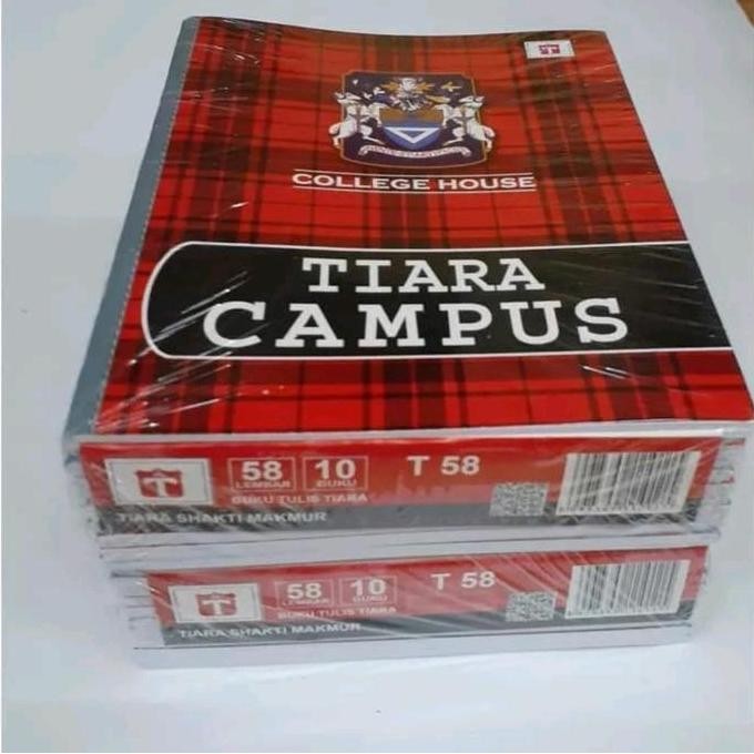 

SALE! BUKU TULIS TIARA CAMPUS, 58 LEMBAR UKURAN CUARTO ( PENDEK )