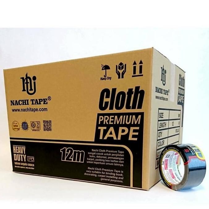 

(Dus) Nachi Cloth Tape Lakban Kain 46 mm / 2 Inch x 12 meter Hitam