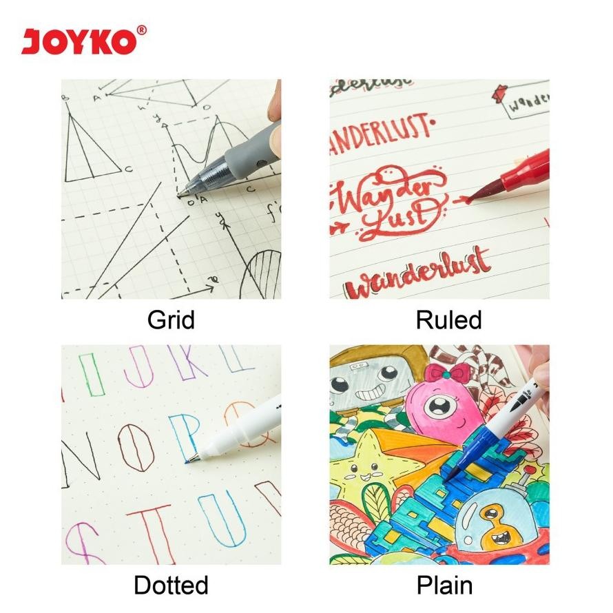 

ed-76 fb-4 Joyko Loose Leaf Buku NOTEBOOK Spiral A5 60 Lembar NB-700 (Dotted, Grid, Plain) Catatan Lucu Unik Viral Premium