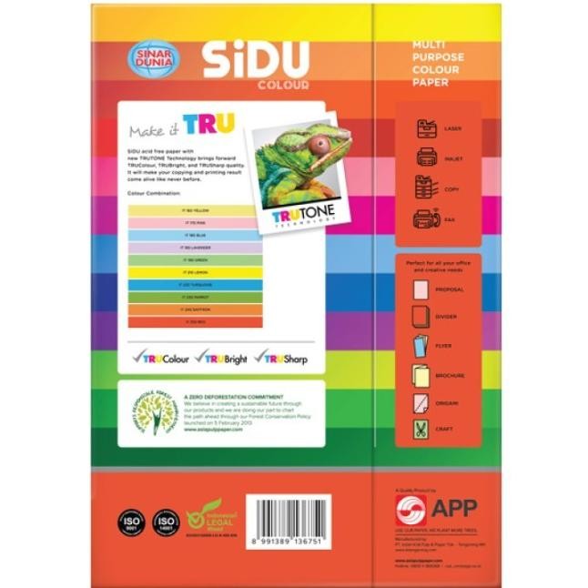 

df-8 gr-8 SIDU KERTAS HVS WARNA RAINBOW A4 80 GR 250 LEMBAR 10 WARNA Murah Original