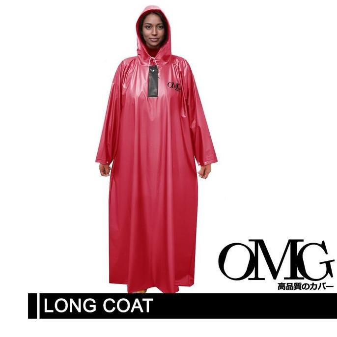 Jas Hujan Muslimah Rok Gamis Jubah Long Coat Wanita PVC OMG Raincoat