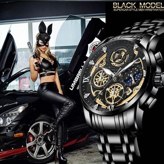 Jam Tangan Pria Vava Voom 100% Original Tanggal Tangan Kronograf Cowok Quartz Analog Kulit Gift Cowo