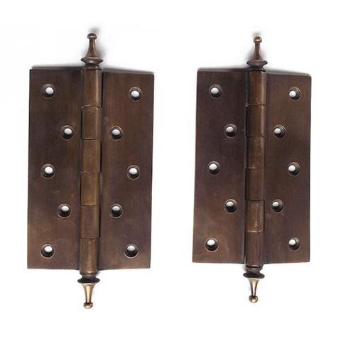 :>:>:>:>] 5" Solid Brass Door Hinges / Engsel Pintu Kuningan Asli - Antik Brass