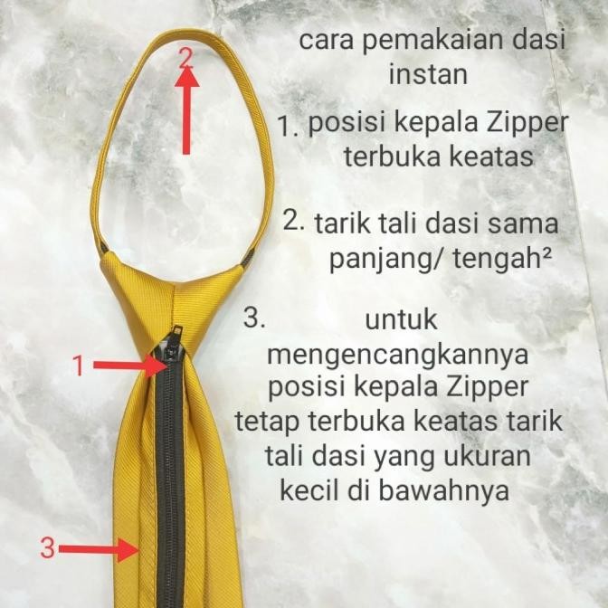 Dasi instan pria gold dasi pria zipper coklat gold dasi anti ribet murah