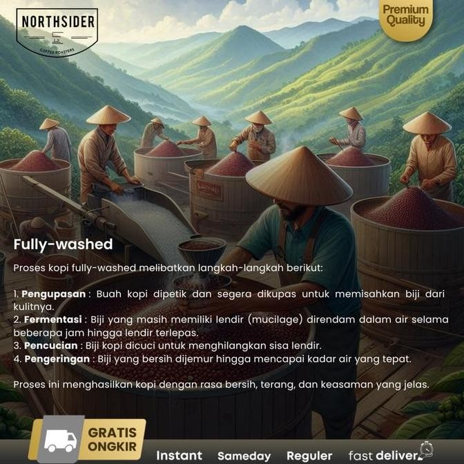 

ready stock Kopi arabika Flores Bajawa fully-washed coffee