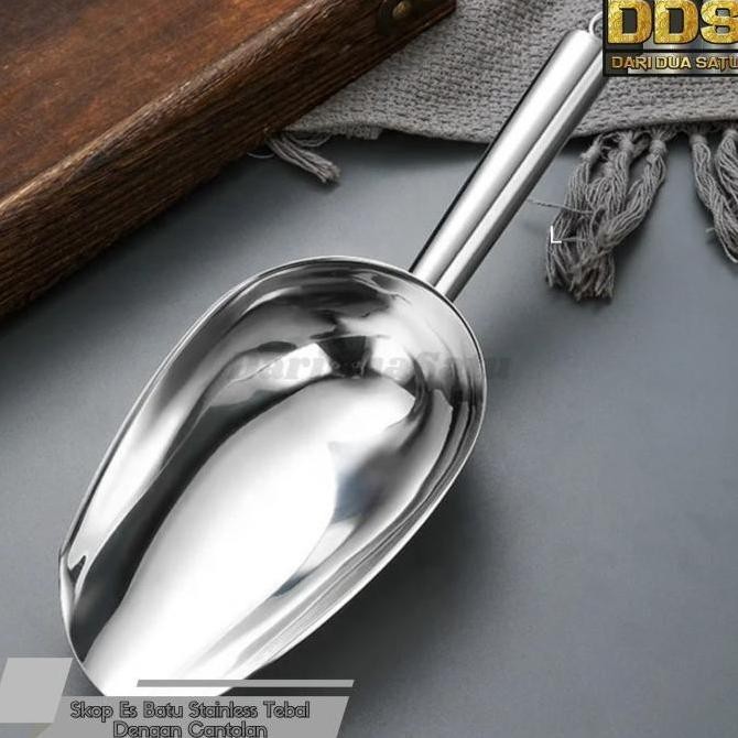 

Terlaris Sekop Es Batu Stainless Steel Tebal With Hook Sendok Tepung Beras Biji