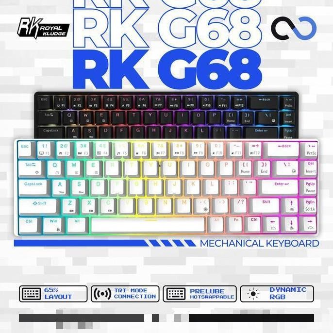 NEW Royal Kludge RKG68 / RK-G68 / RK837 / RK68 Hotswap Mechanical Keyboard