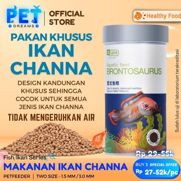 Terlaris Pelet Pakan Ikan Channa Premium / Ikan Channa/ Makanan Ikan Channa