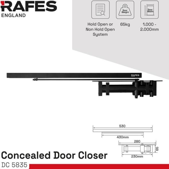 Rafes Concealed Door Closer Black