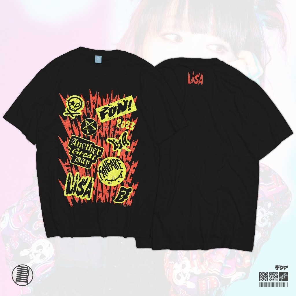 Kaos Lisa Olive Live is Smile Always Fanfare Tour JPop Music Anime Manga T-Shirt Baju Wibu Jepang DJ