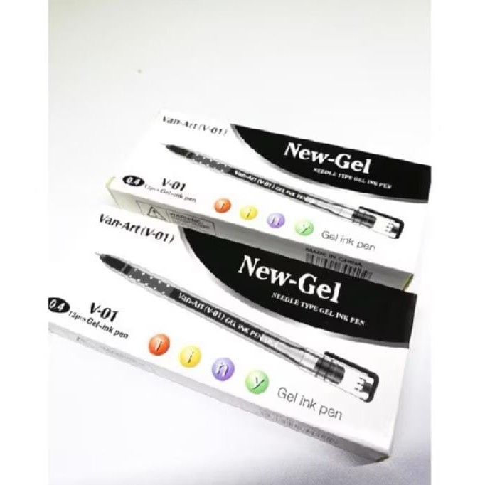 

(1 BIJI ) Bolpoin New Gel Van-Art V-01 HITAM BRAND NEW gel pen newjell zuixua pulpen apel