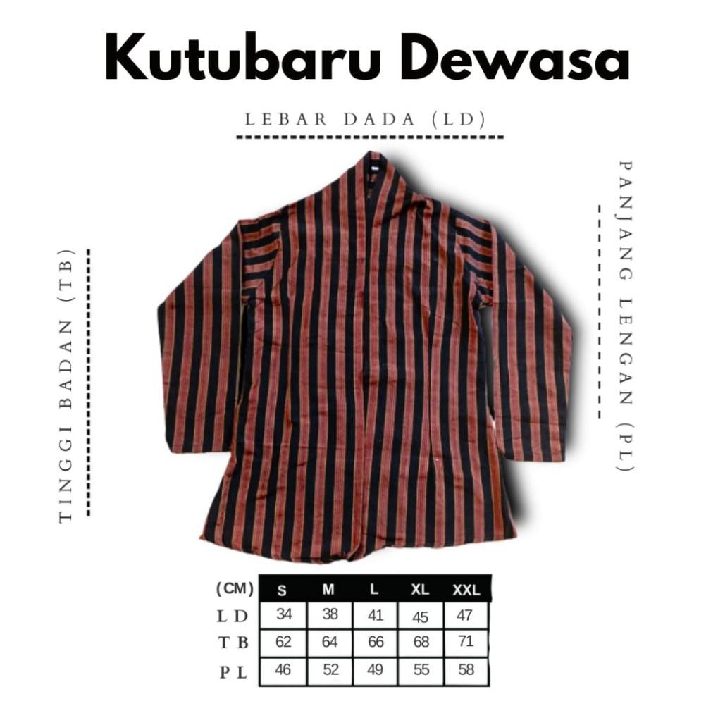 TU26 tru-63 Baju Surjan PRIA dan Kutubaru WANITA Dewasa Size S M L XL XXL Baju Tenun Lurik Premium B