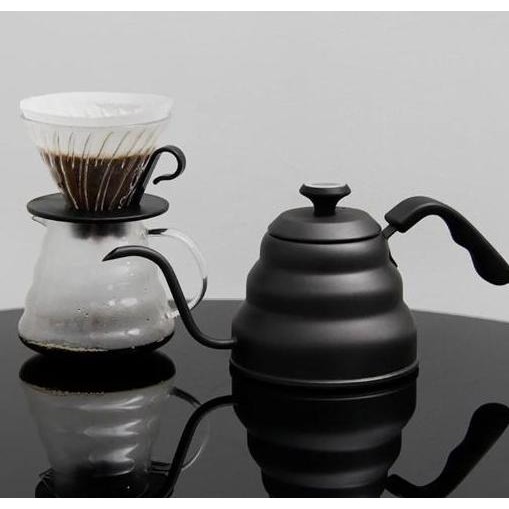 ~~~] Kettle Plus Termometer Hitam Kapasitas 1 Liter Teko Leher Angsa + Suhu