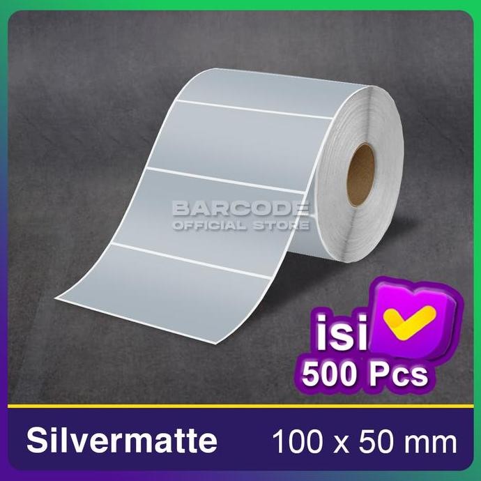 

Label Silver Matte 100x50 Stiker Barcode 100 x 50 mm Silvermate