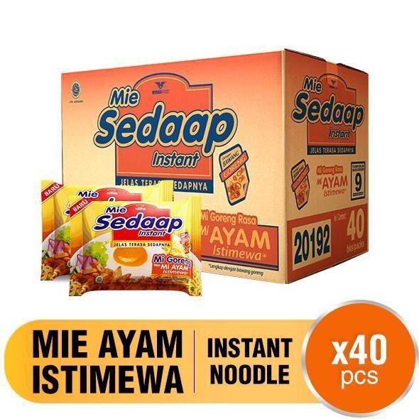 

Mie Sedaap / Mie Instan / Mie Goreng & Mie Kuah / 1 Dus Isi 40Pcs Food / Rasa Ayam,Bawang,Soto,Spicy,Noodles,Kari,Pedas,Kaldu
